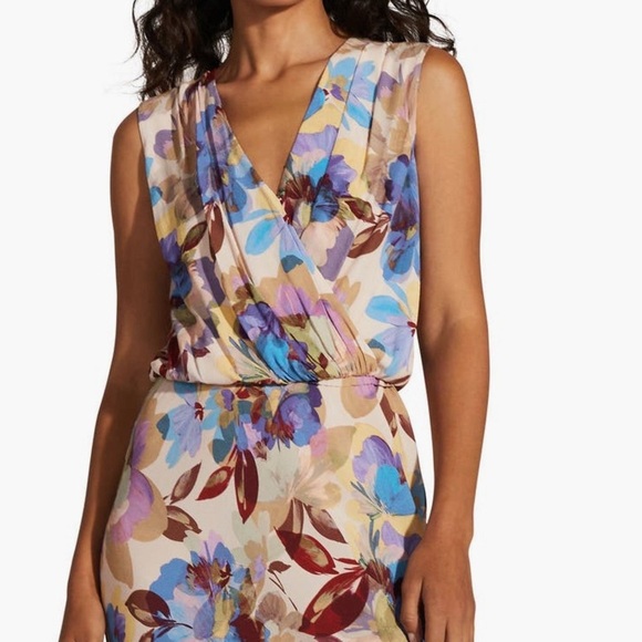 Favorite Daughter The Nita Floral Sleeveless Blouson Pleated V neck Maxi Dress - Picture 4 of 12